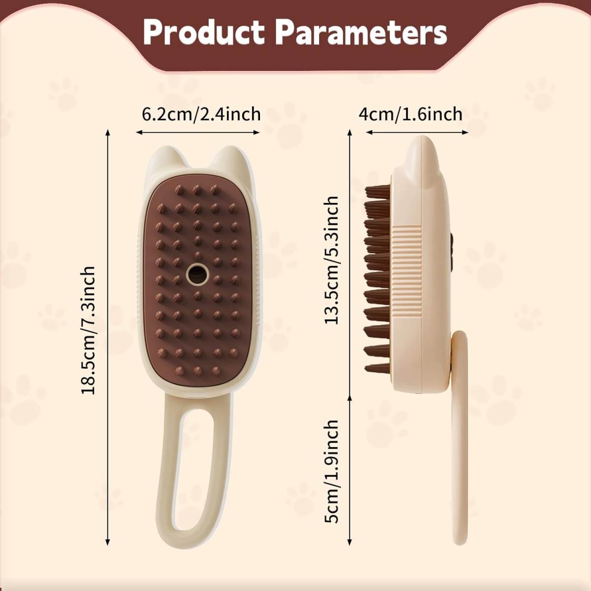 Innovative 3 In 1 Pet Steam Brush  Shedding Massage And Grooming In One Perfect For Dogs And Cats Short And Long Hair Static Flying Hair Remover And Water Sprayer