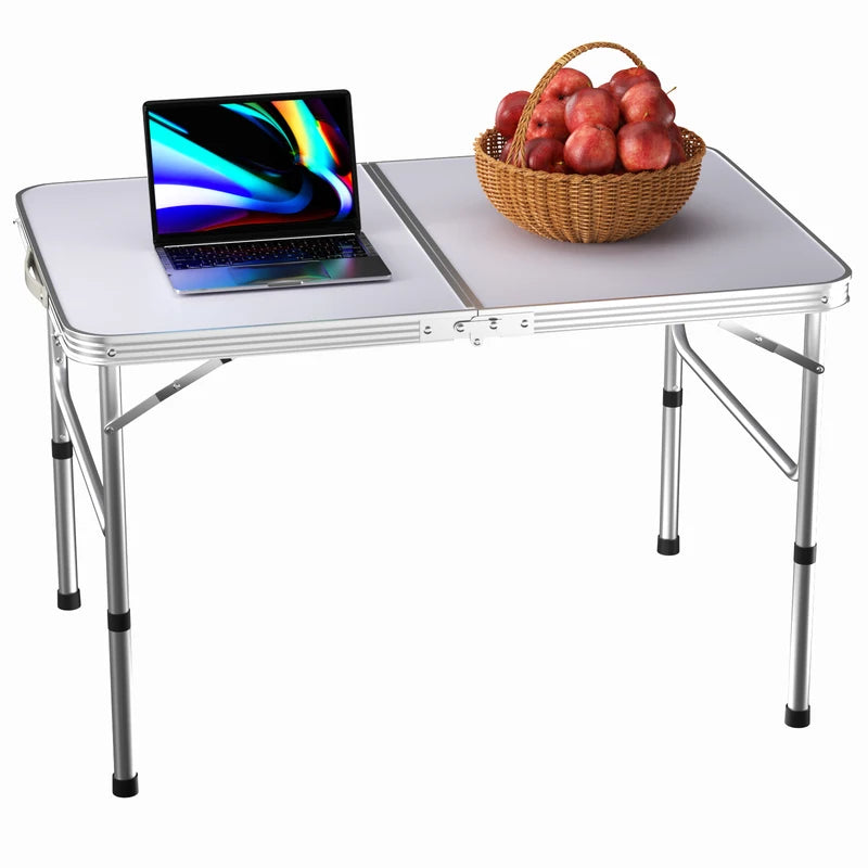Folding Table Portable Foldable Camping Picnic Table, Extra Strength Aluminium Gardern Tables For Indoor Outdoor Party Dining