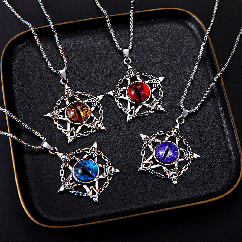 Necklace Boy's Trendy Luminous All-match Pendant Personality Jewelry Domineering Eye Accessories Luminous Hip Hop Hip Hop Hip Hop Hip Hop