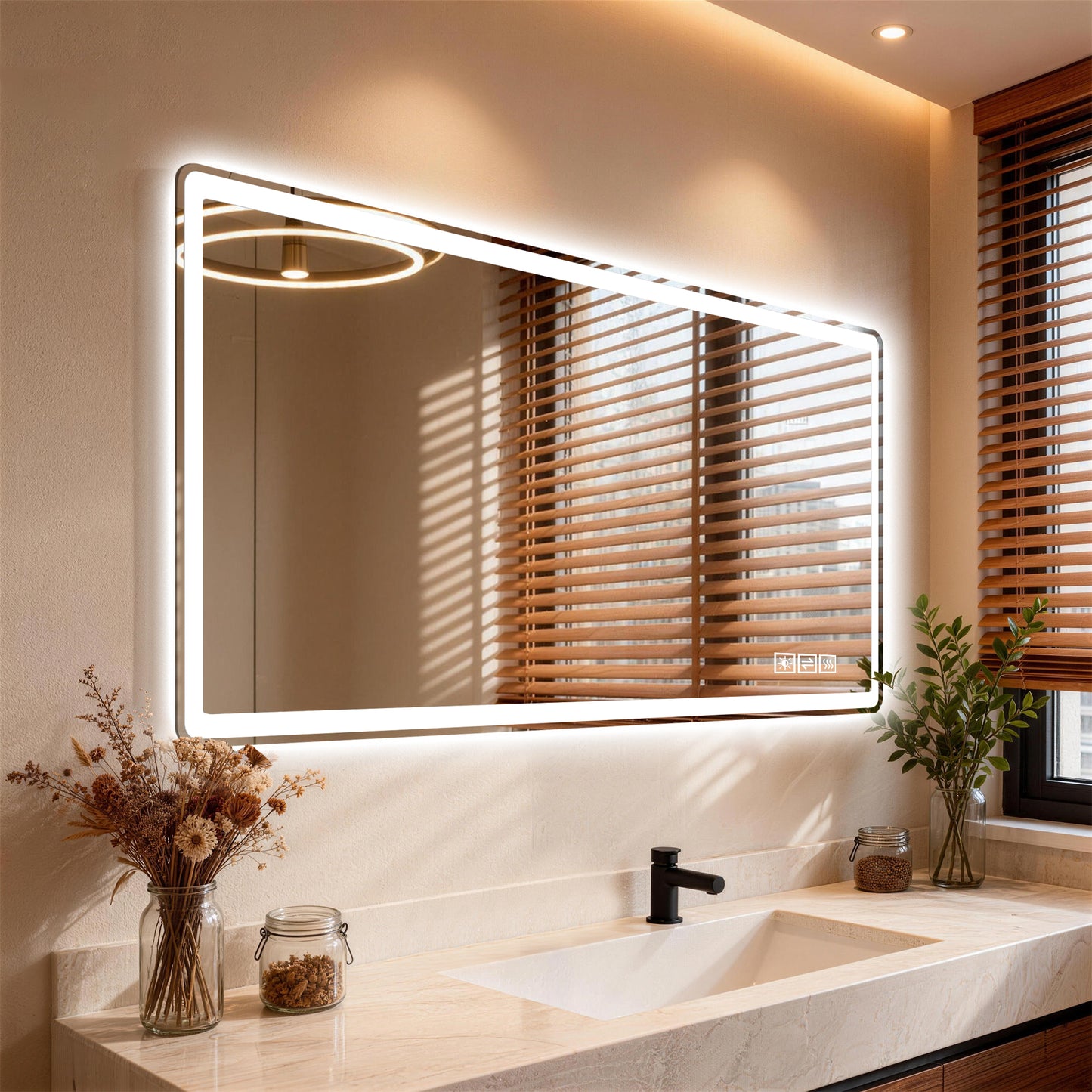28x60inch LED Bathroom Vanity Mirror ,wall Mirror,Anti-Fog, Dimmable,Shatter-Proof Tempered Glass,  Ideal For Bathroom Wall Decor, Beauty Makeup And Shaving