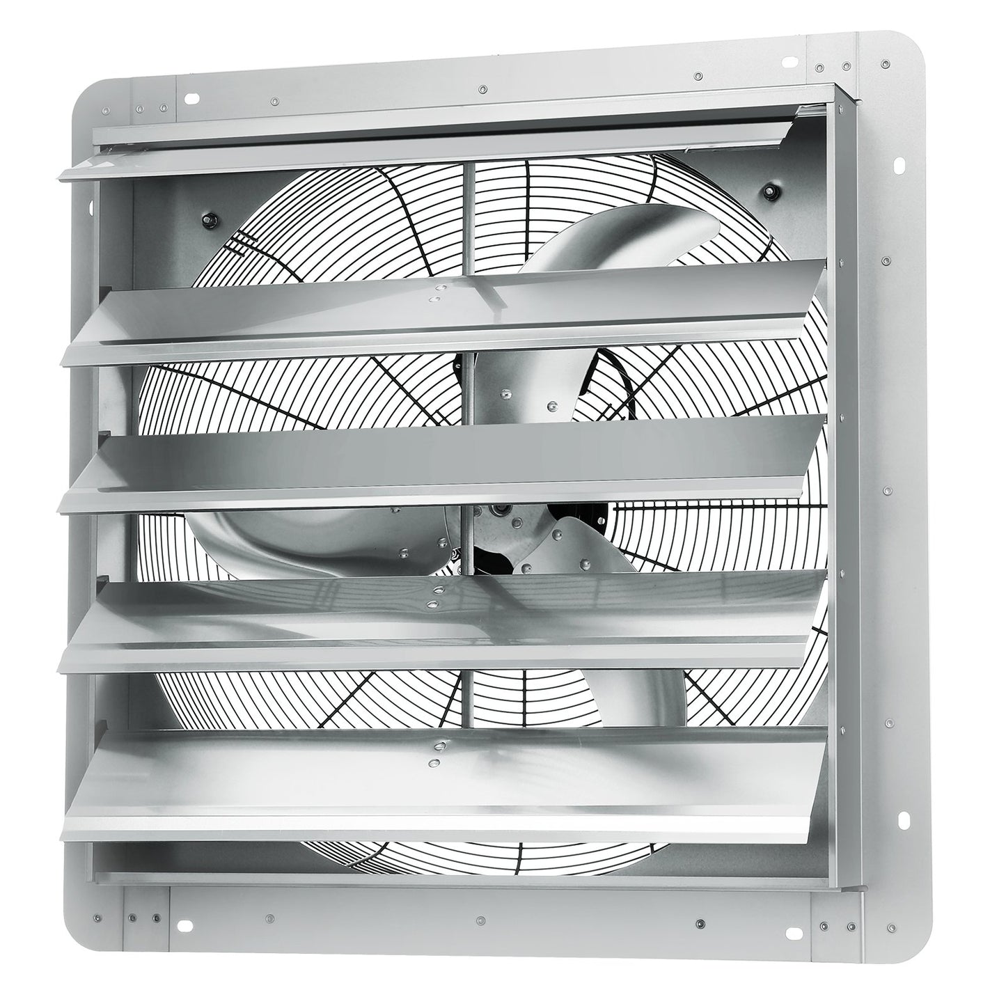24 Shutter Exhaust Fan, High-speed 3320 CFM, Aluminum Wall Mount Attic Fan With AC-motor, Ventilation And Cooling For Greenhouses, Garages, Sheds, Shops, FCC