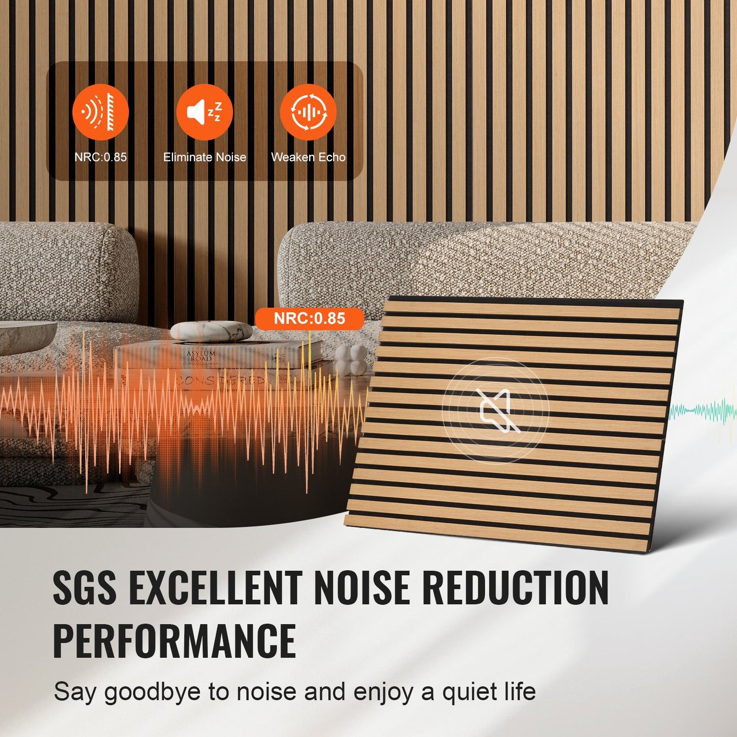 Wood Slat Acoustic Panels, 23.6 X 47.2 Inch, MDF Accent Wooden Wall Panels For Modern Interior Wall Decor, Faux Wood Wall Board Panels For Noise Reduction, Light Oak