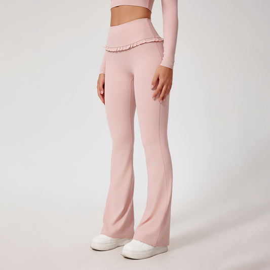 High-waisted Hip-lifting Lace Nude Yoga Casual Trousers