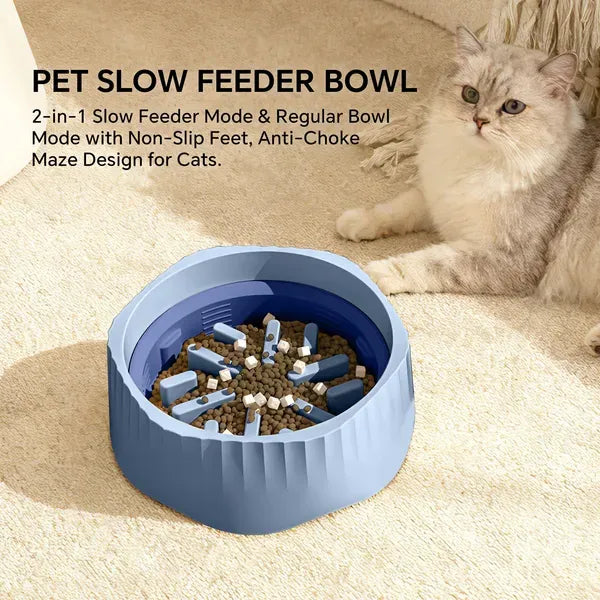 Blue Dual-purpose Slow Food Bowl, Fast&slow Food Can Be Freely Switched To Adapt To Different Pet Eating Habits, Cross-border Hot Selling Pet Supplies