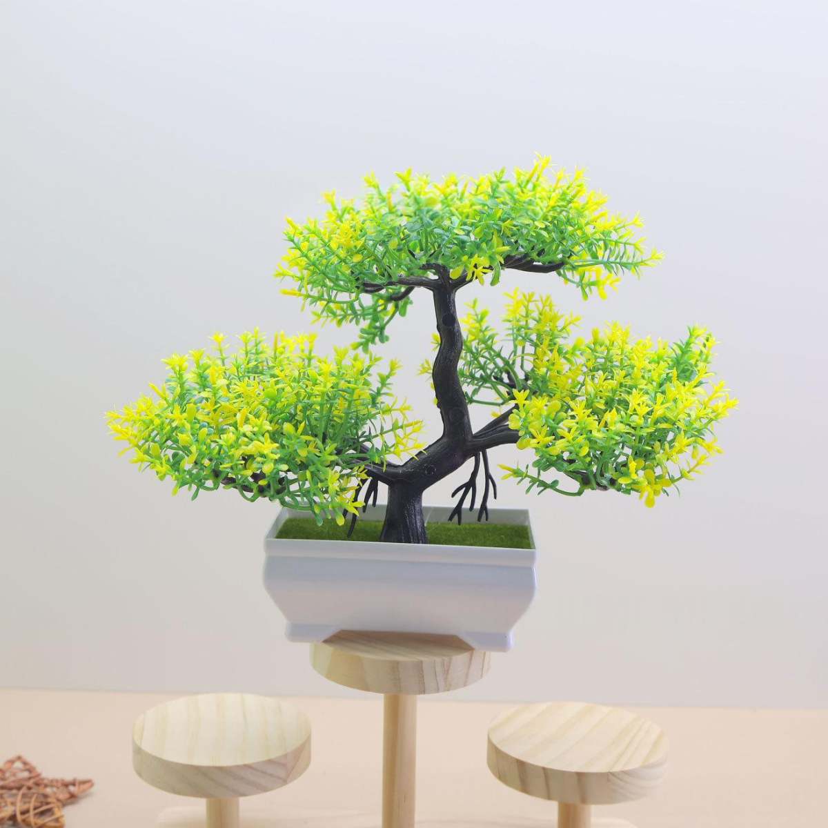 Trifurcate Small Emerald Pine Artificial Plant Home Decor Ornament
