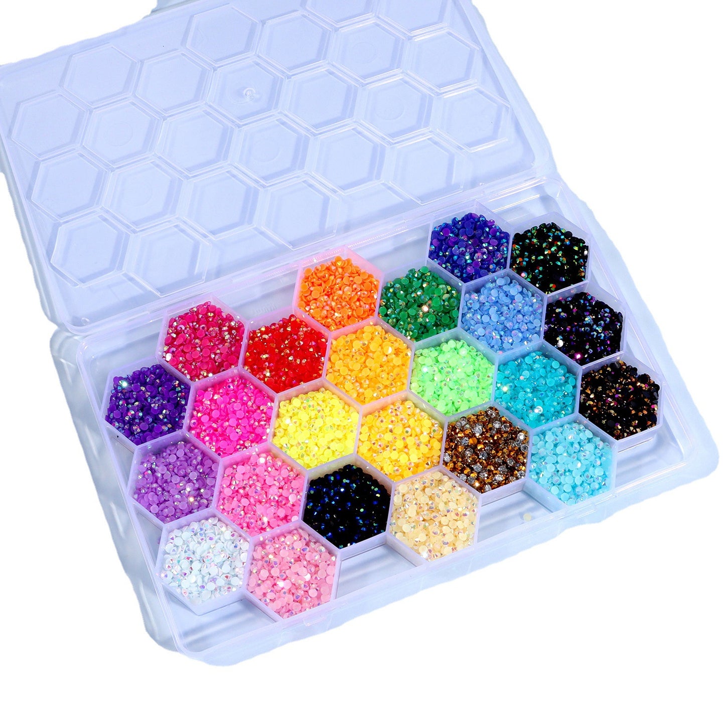3mm4mm24 Gridsbox Multi-color Resin Drill Nail Beauty DIY Ornament Accessories