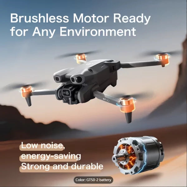 GT50 Drone With Camera, HD Screen Remote Control Drone, Supports APP Control, Real-time Video Remote Control Quadcopter, 4K Video Shooting, Equipped With Battery, Birthday Gift Indoor-Outdoor Drone Ai