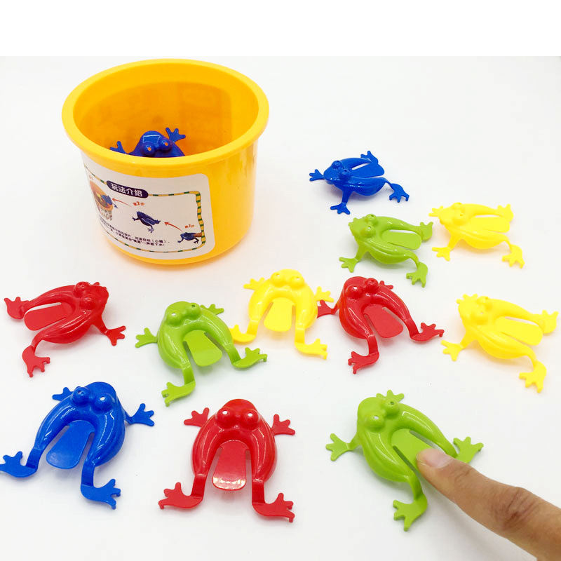 12 PCs Bouncing Frogs Children's Nostalgia Toys Kindergarten Educational Toys Non-toxic Tasteless Leap Frog Toys Cross-border