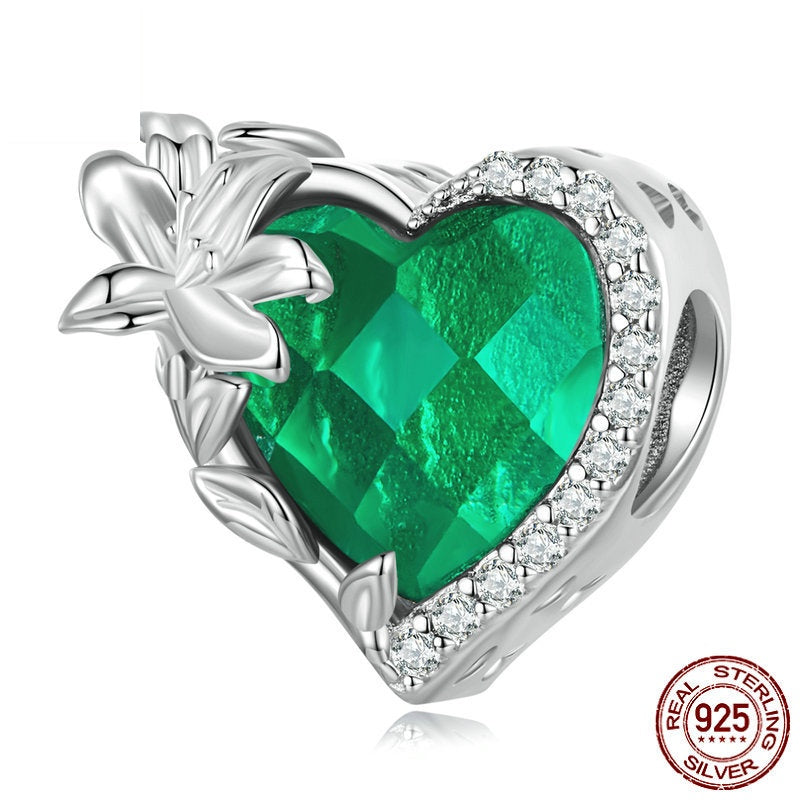 December Birthstone Bracelet Bead Heart Bead Accessories