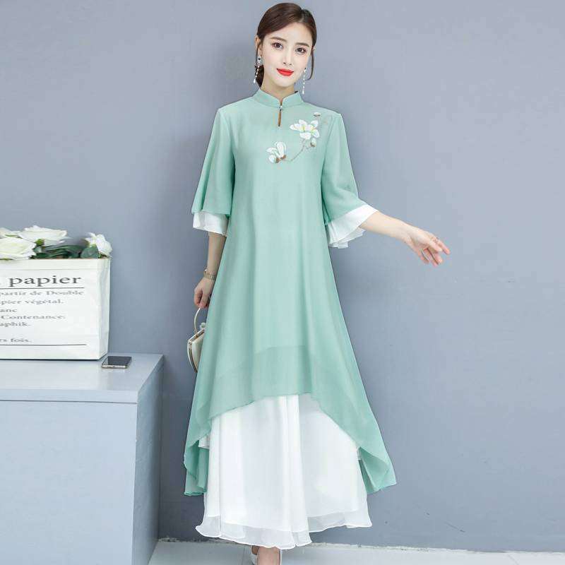 Chinese Style Vintage Zen Art Hand-painted Hanbok