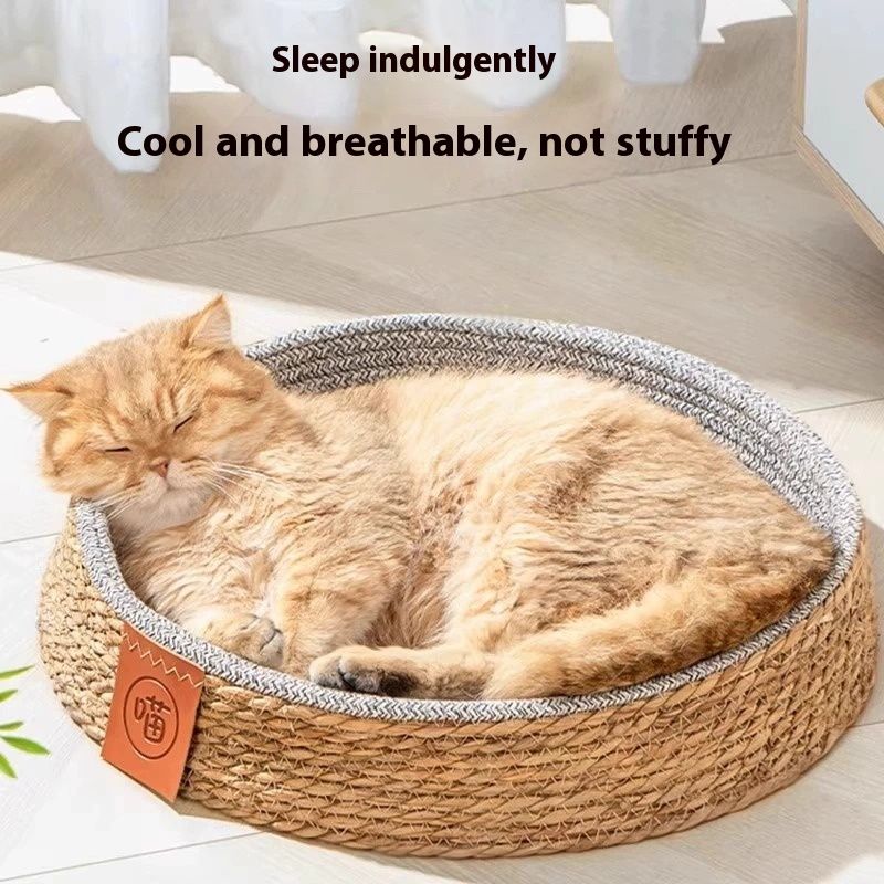 Breathable And Comfortable Rattan Pet Cat Nest