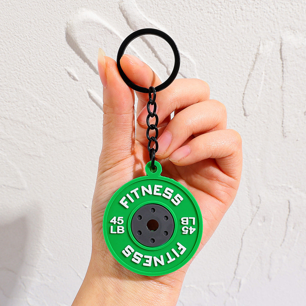Fitness Dumbbell Keychain Pendant Couples Car  Bag Key Chain  Sports Charm Ornament