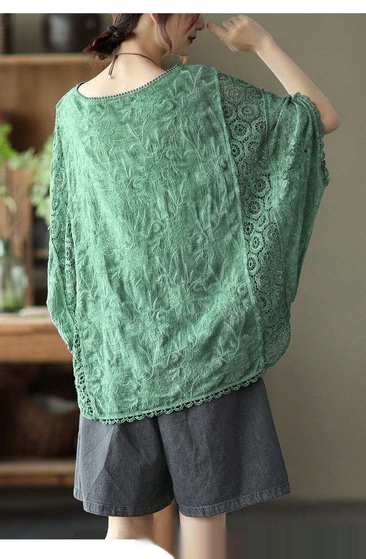 Summer Fashion Loose Fitting Plus Size Short Sleeve Tunic