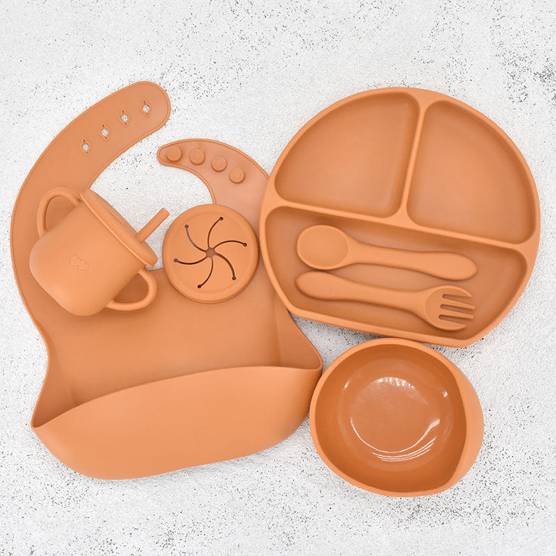 Food Grade Silicone Feeding Cutlery Set Children's Dinner Plate