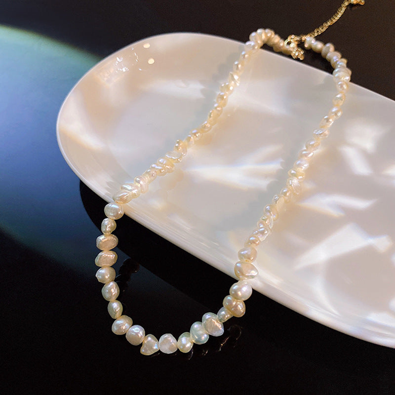Womens Shaped Freshwater Pearl Necklace, New Irregular Design