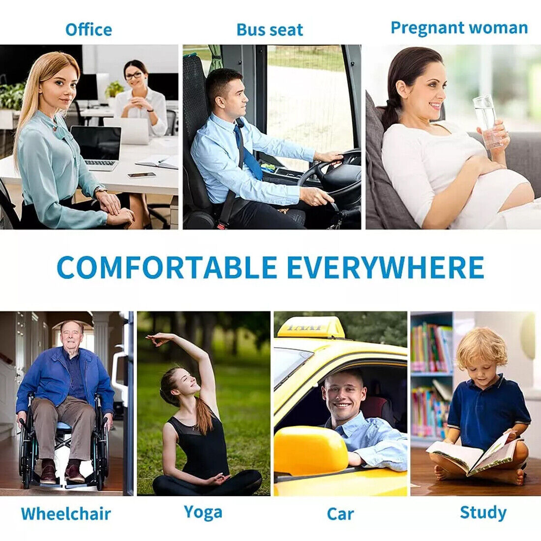 Cooling Honeycomb Breathable Gel Seat Cushion Double Thick Egg Sitting Pad Mat UK