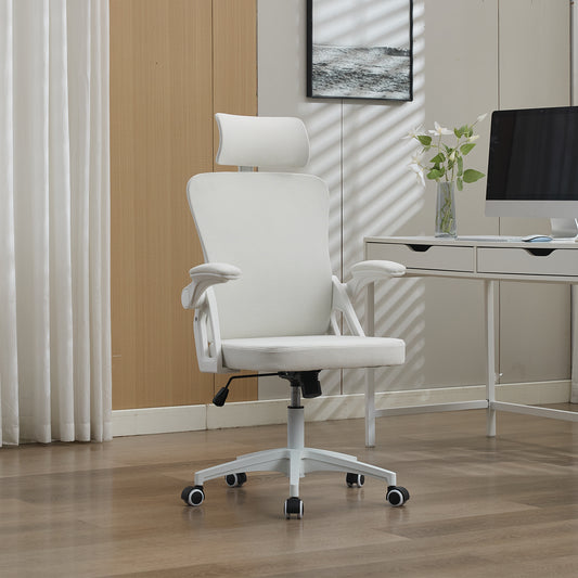 Ergonomic Mesh Office Chair With Adjustable Lumbar Support And Headrest - High-Back Executive Desk Chair For Home Office