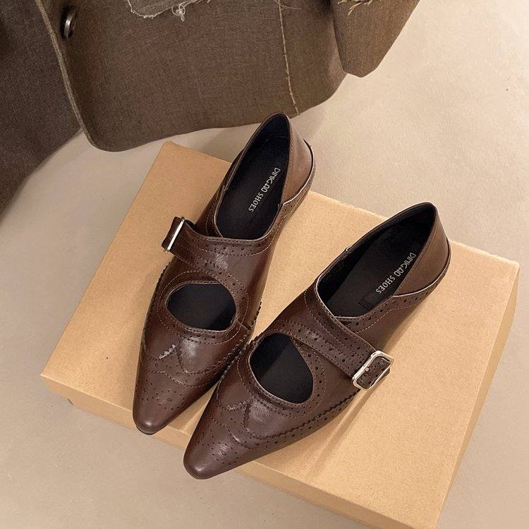 New Korean Style Fashion Square Toe Mules, Low Block Heel Niche Women's Closed Toe Slip On Shoes