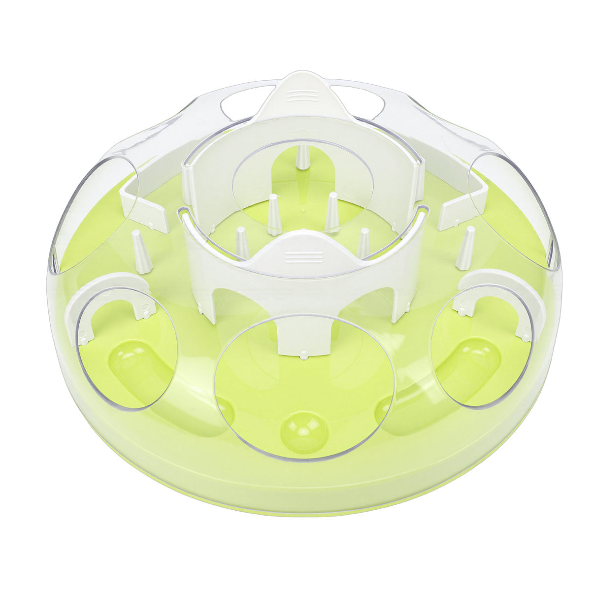 Interactive Cat Puzzle Feeder Funny Cat Puzzle Food Dispenser Enrichment Toy For Pets Play And Exercise Green