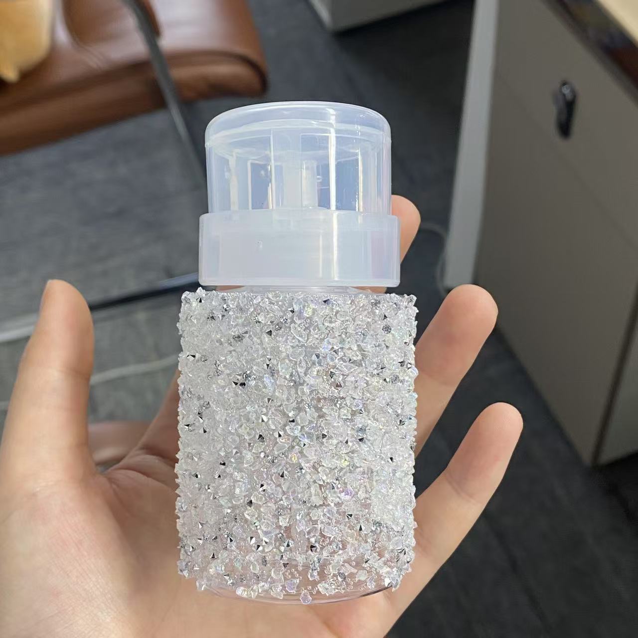 Full Diamond Press Makeup Removal Bottle Empty