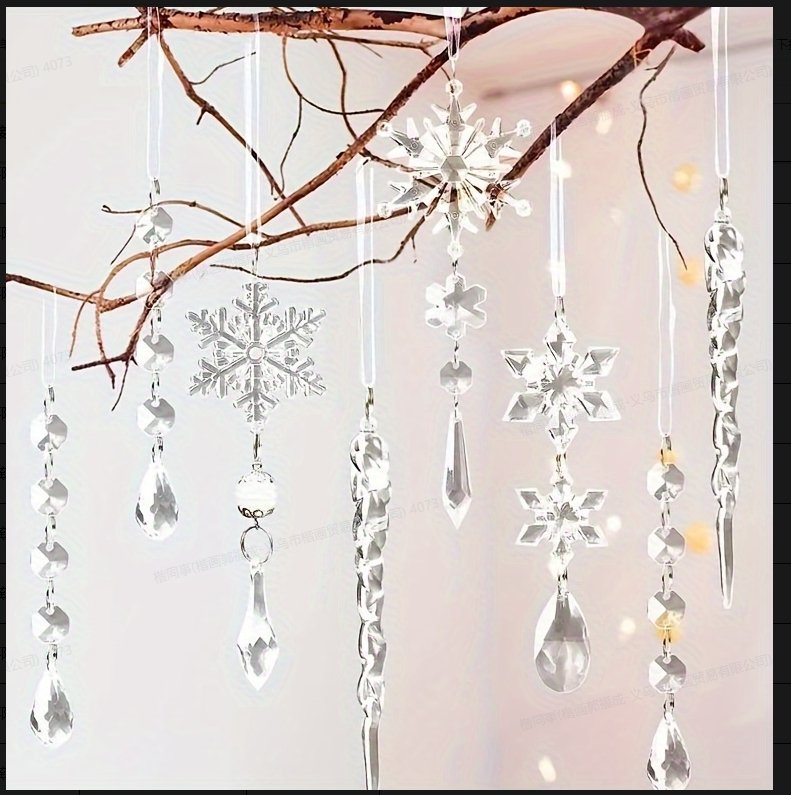 Christmas Snowflake pendant-transparent ice pick snowflake set-10 packs-1 pack