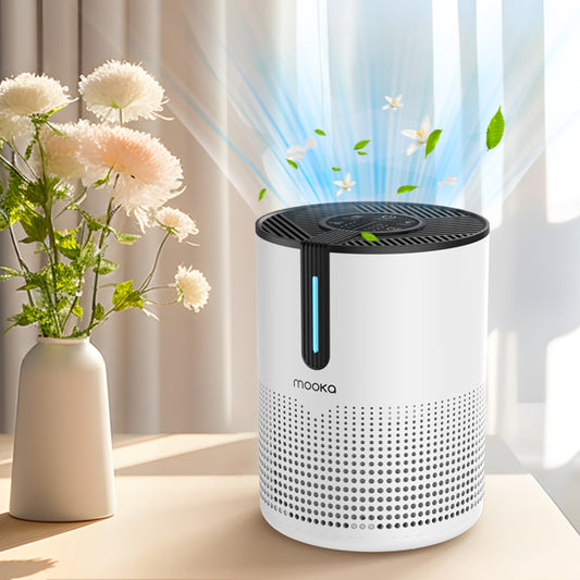 Amazon&TEMU  Prohibited,No Weekend Orders.  MOOKA 475Sq.ft Air Purifier Cleaner HEPA Filter Remove Odor Dust Mold Home Allergies Smog