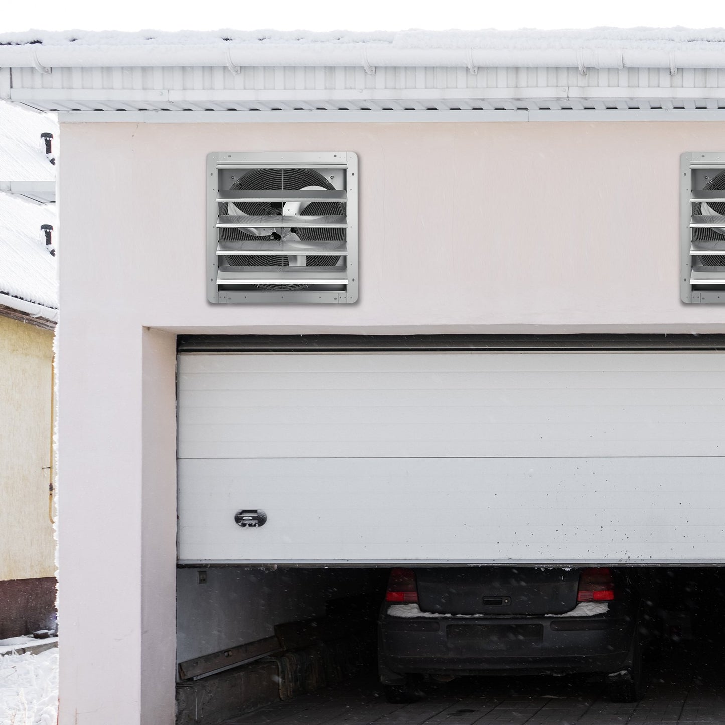 24 Shutter Exhaust Fan, High-speed 3320 CFM, Aluminum Wall Mount Attic Fan With AC-motor, Ventilation And Cooling For Greenhouses, Garages, Sheds, Shops, FCC