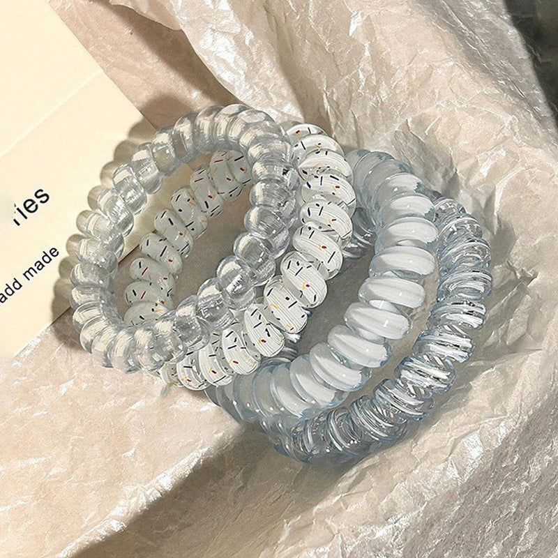 Polky dot hair ring-mint-blue-4 pieces-1 pack