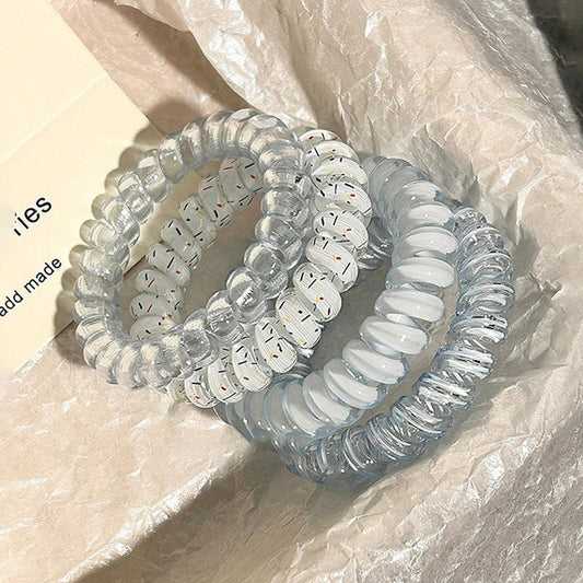 Polky dot hair ring-mint-blue-4 pieces-1 pack