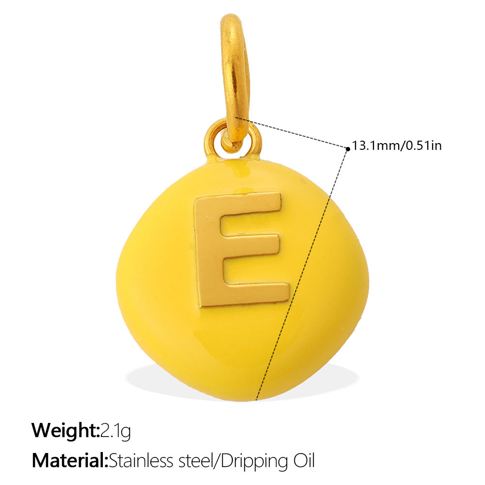 Dopamine Color Blending 26 Letter Bead Bead Pendant - Stainless Steel - Suitable For DIY Hand Chains And Necklaces Accessories