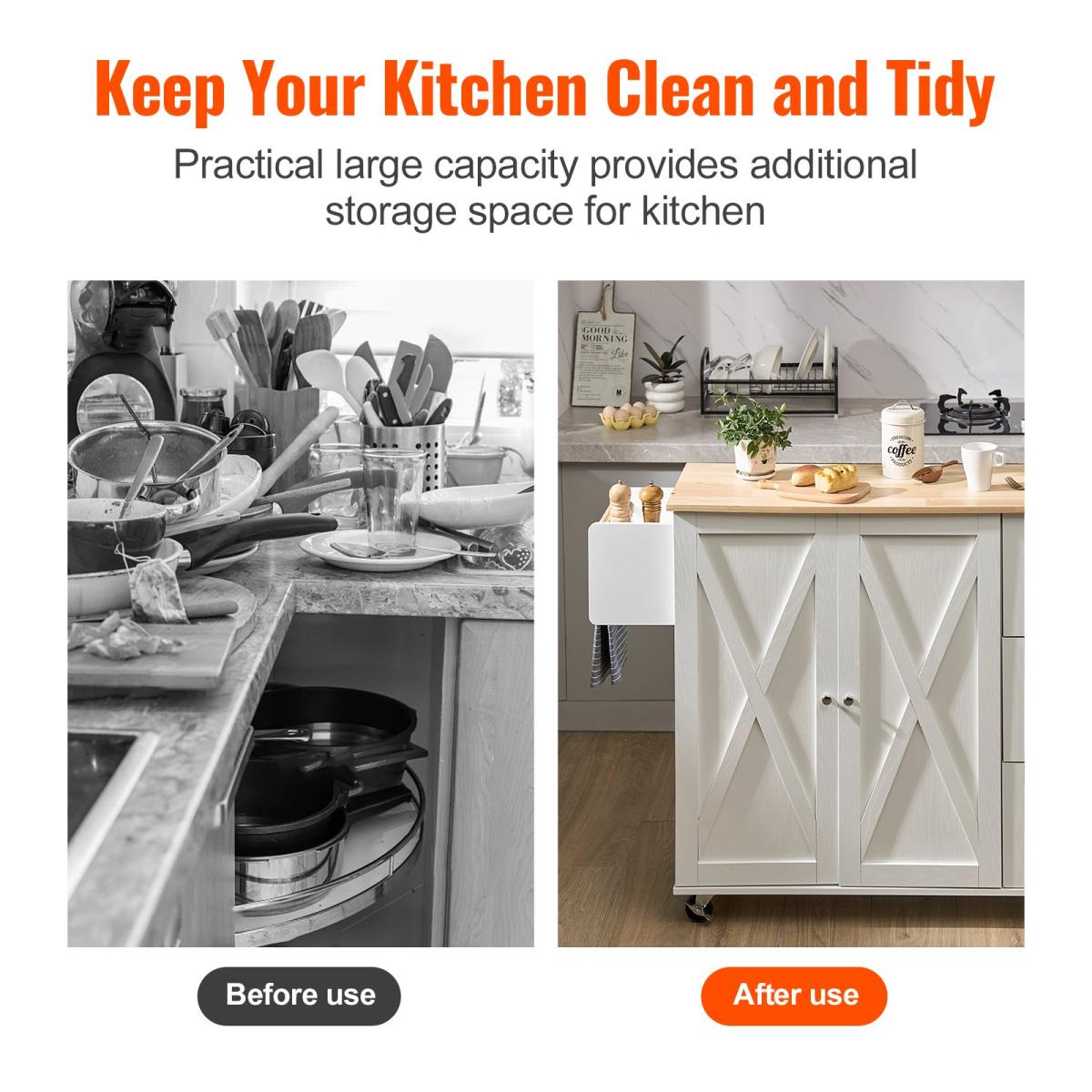 Kitchen Island Cart With Solid Wood Top,Mobile Carts With Storage Cabinet, Rolling Kitchen Table With Spice Rack, Towel Rack, Drop Leaf And Drawer, Portable Islands On Wheels, White