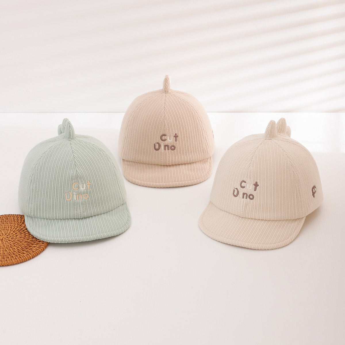Boys And Girls' Corduroy Striped Embroidered Letter Cartoon Baseball Cap With A Top Band Suitable For Daily Outdoor Outings