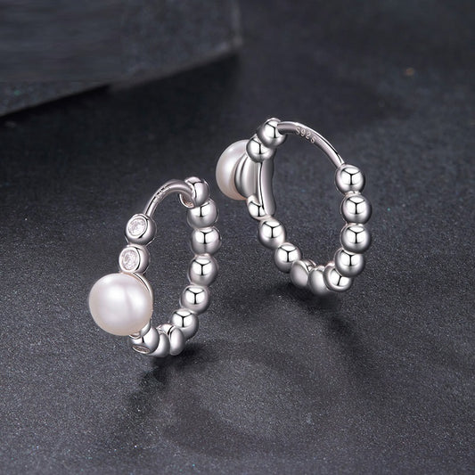 Elegant Smart S925 Sterling Silver Water Pearl Earrings