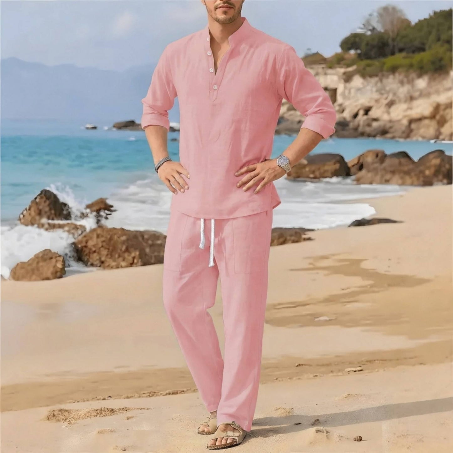 Breathable Beach Fashion Casual Mens Set