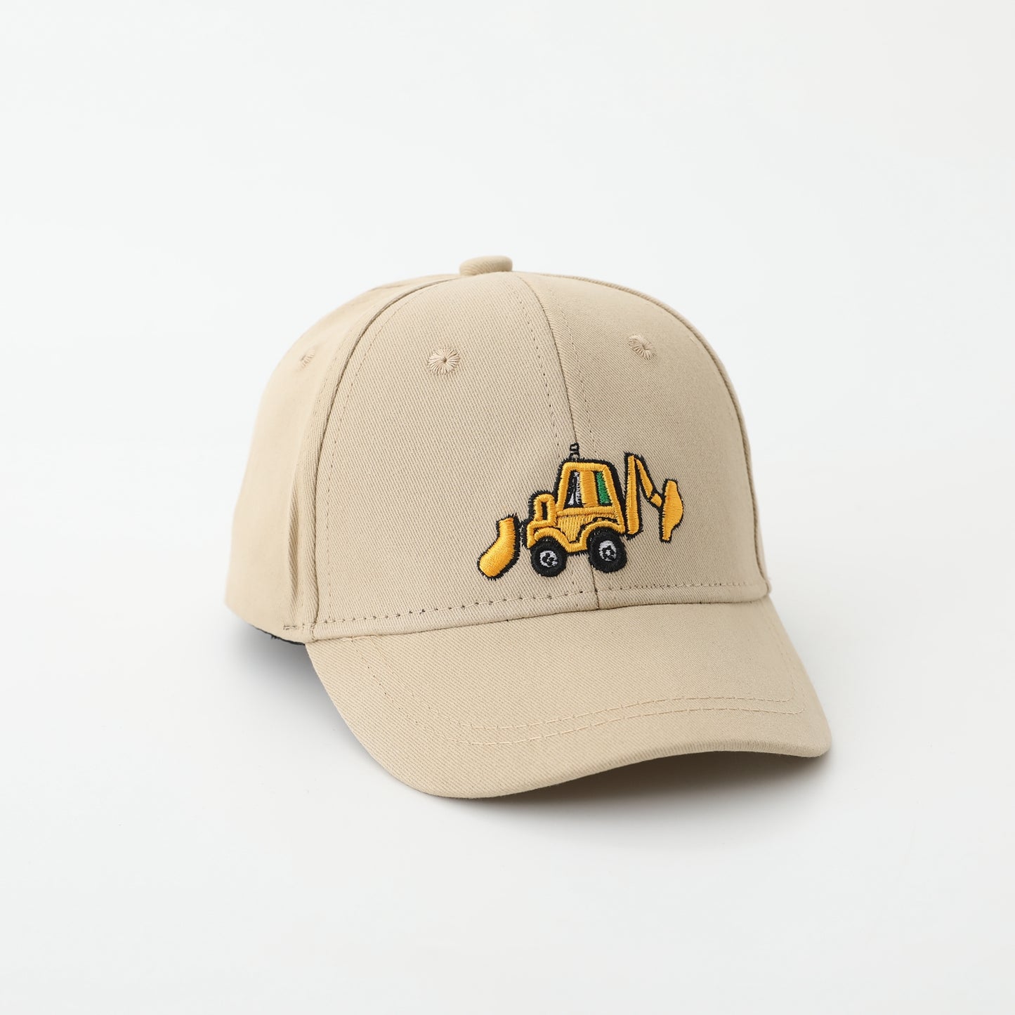 Monochrome Excavator Embroidered Korean-style Simple And Casual Children's Baseball Cap For Outdoor Activities And Shopping