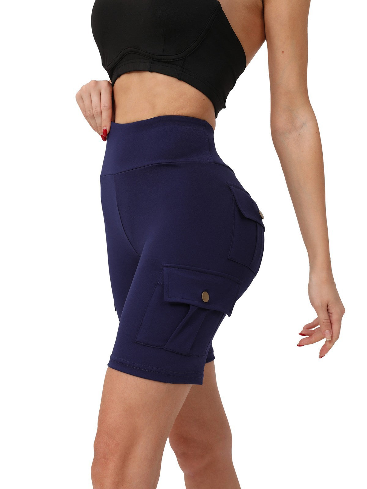 Cross-Border European And American New Popular Yoga Pants Pocket High-Waisted Fitness Hip-Lifting Shorts Sports Outdoor Leggings For Women