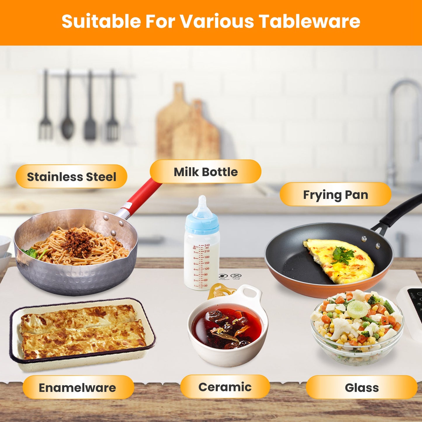 Electric Warming Tray Smart Food Warmer Roll Up Heating Pad With Adjustable Temperature Control 3 Auto Timer Settings For Buffet Party Gathering Restaurant