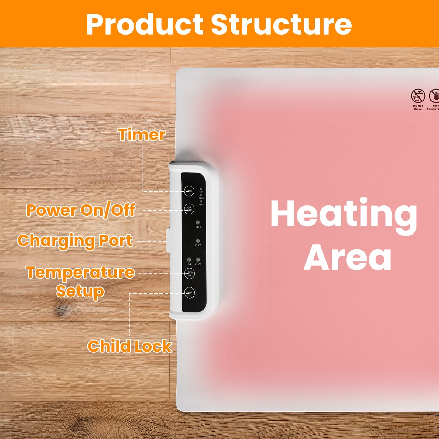 Electric Warming Tray Smart Food Warmer Roll Up Heating Pad With Adjustable Temperature Control 3 Auto Timer Settings For Buffet Party Gathering Restaurant