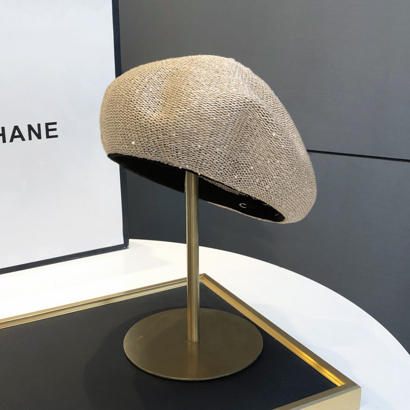 Sequin Beret, Korean-style Casual All-match Painters Cap