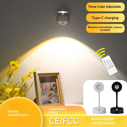 Border Rechargeable, Wire-free Indoor Wall Light, Remote Control Spotlight, Smart LED Motion Sensor Light