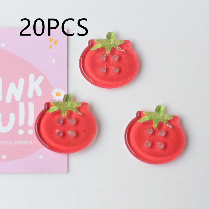 Portable Home Cute Tomato Button Ornament Accessories
