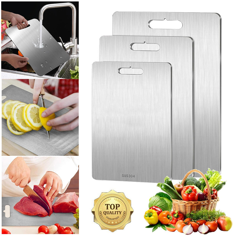 Cutting Board Double-Sided Stainless Steel Chopping Boards For Kitchen Camping