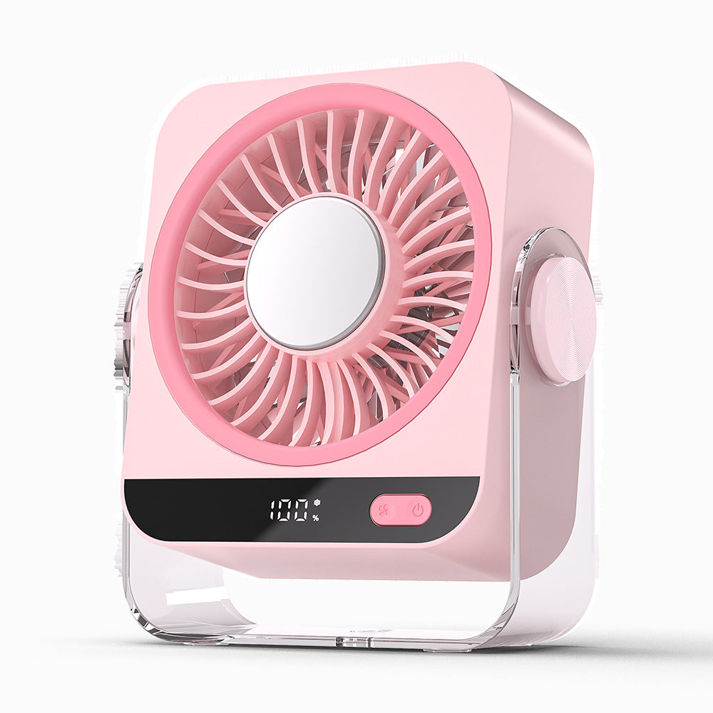 Rechargeable USB Desk Fan With Cooling Function 5 Speeds Quiet Portable Fan With Digital Display For Bedroom Office Travel