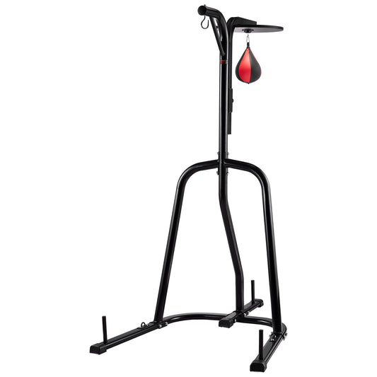 2 In 1 Punching Bag Stand, Steel Heavy Duty Workout Equipment, Adjustable Height Boxing Punching Bag And Speed Bag Stand, Freestanding Sandbag Rack, Holds Up To 140 Lbs, For Home Gym Fitness