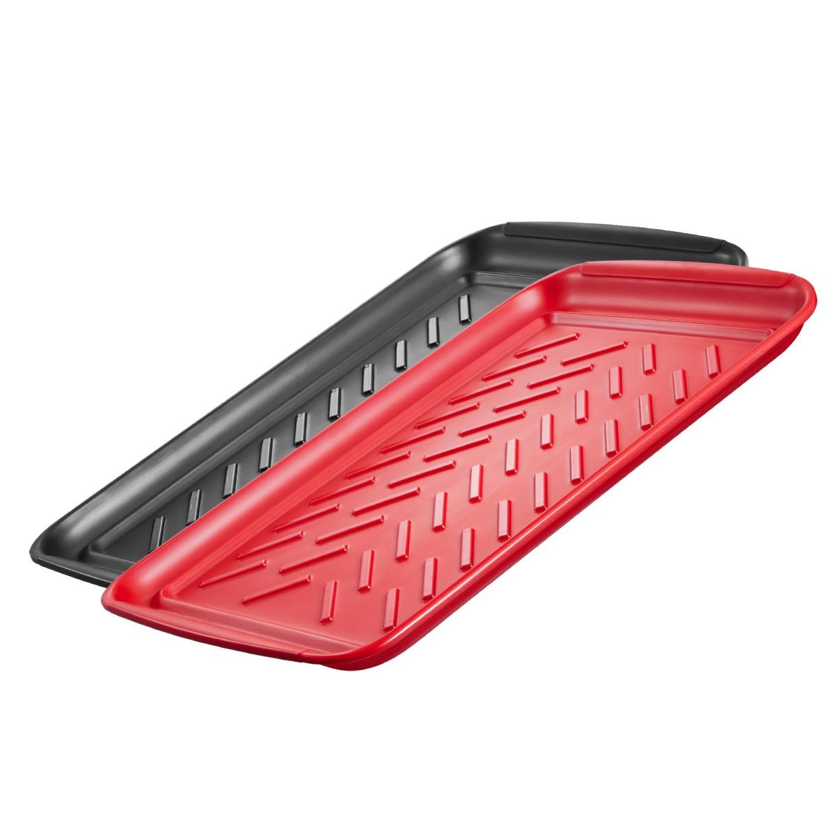 Plastic Serving Trays 17x10.35 Inch Anti-Slip Eating Food Trays 2-Pack