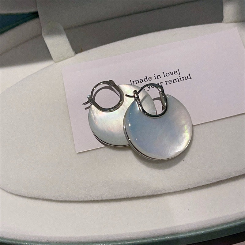 Natural Double-Sided White Mother Of Pearl Ear Cuffs Old Money Style New Premium Heavy Industry