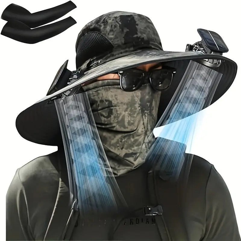 Pickup Only   Solar Cooling Hat With Built-in USB Fan - For Outdoor Camping, Beach, And Construction - Lightweight And Breathable Sun Protection Hat For Men And Women   Pickup Only