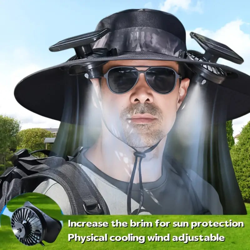 Pickup Only   Solar Cooling Hat With Built-in USB Fan - For Outdoor Camping, Beach, And Construction - Lightweight And Breathable Sun Protection Hat For Men And Women   Pickup Only