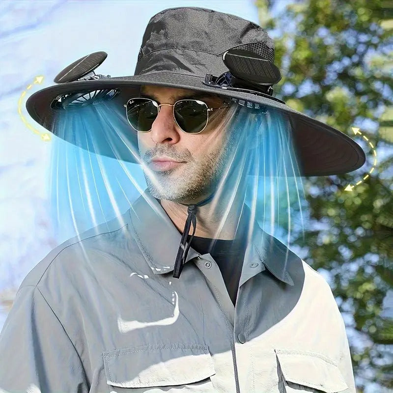 Pickup Only   Solar Cooling Hat With Built-in USB Fan - For Outdoor Camping, Beach, And Construction - Lightweight And Breathable Sun Protection Hat For Men And Women   Pickup Only