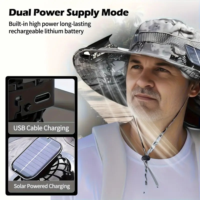 Pickup Only   Solar Cooling Hat With Built-in USB Fan - For Outdoor Camping, Beach, And Construction - Lightweight And Breathable Sun Protection Hat For Men And Women   Pickup Only
